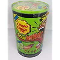CHUPA CHUPS - SOUR INFERNAL - CARAMELO ÀCIDO CON PALO - 100 UNIDADES.